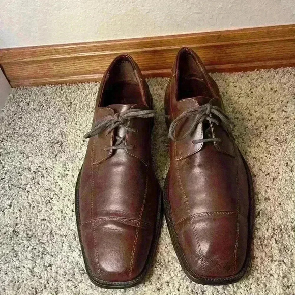 Men's JOHNSTON & MURPHY Lace-up Leather Shoes Sz 10M - Picture 3 of 9